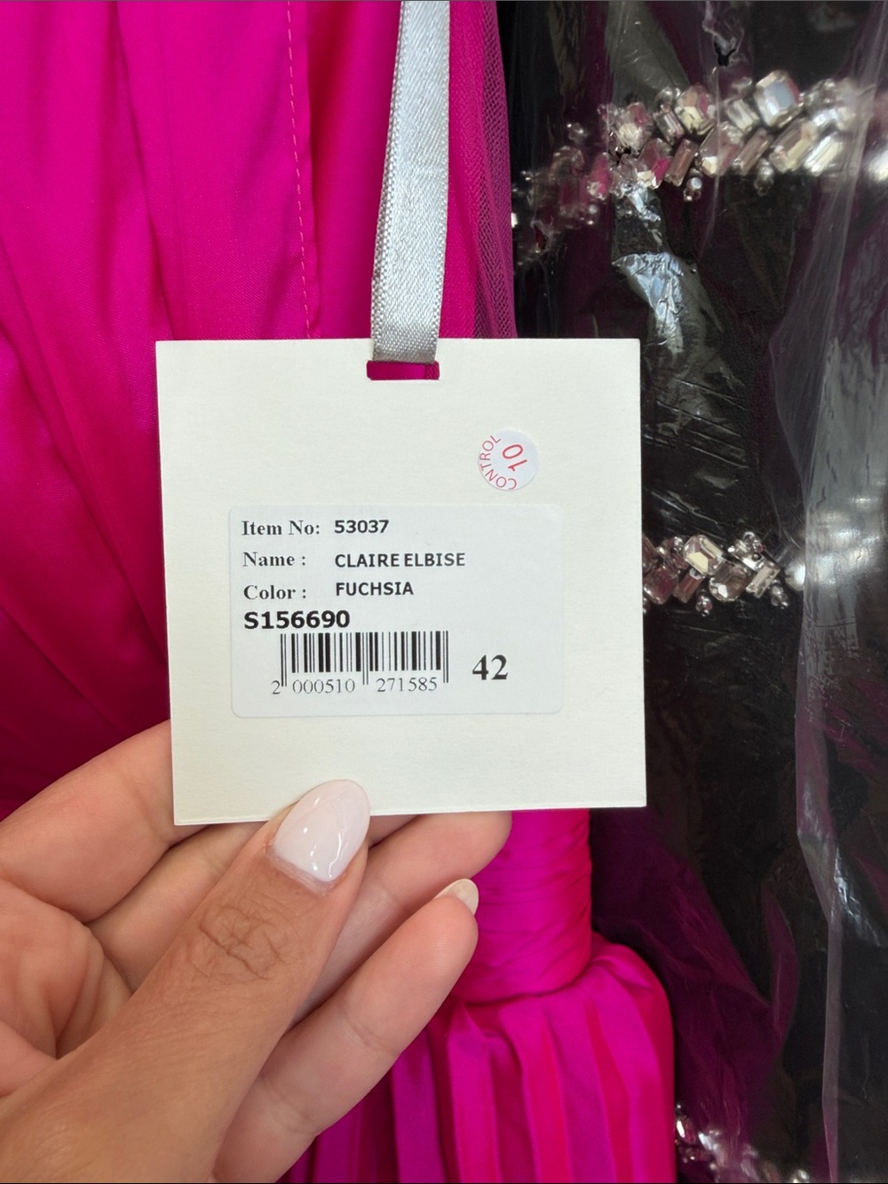 Tarik Ediz Fuchsia One-Shoulder Ruffled Evening Gown 42/US10 - Picture 5 of 8